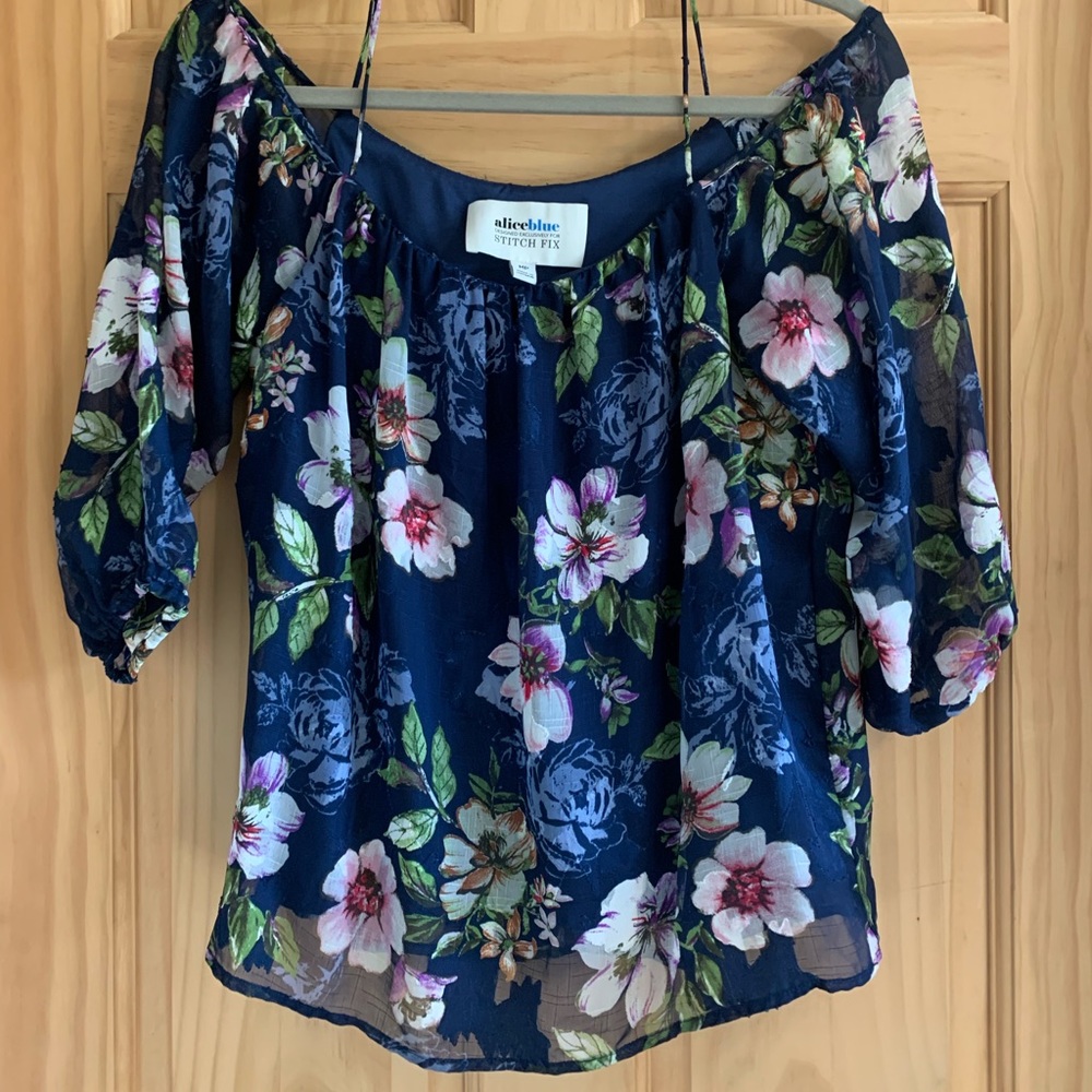 Alice Blue Stitch Fix - Off the shoulder blouse